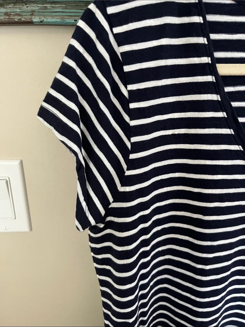 GAP Navy and White Striped V-Neck Swim Cover-Up
